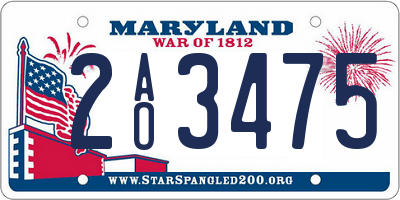 MD license plate 2AO3475