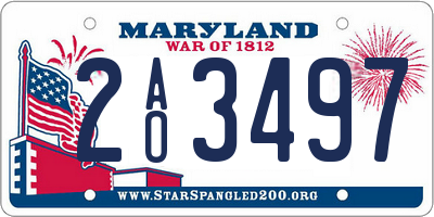 MD license plate 2AO3497