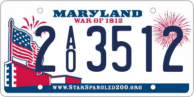 MD license plate 2AO3512