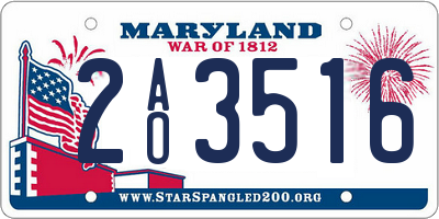 MD license plate 2AO3516