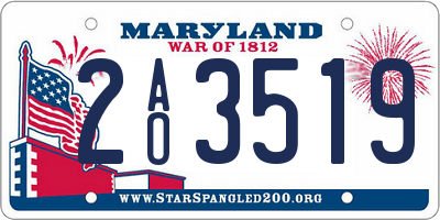 MD license plate 2AO3519