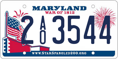 MD license plate 2AO3544