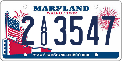 MD license plate 2AO3547