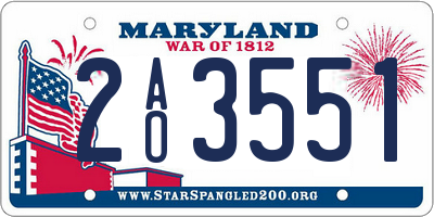 MD license plate 2AO3551