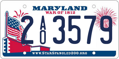 MD license plate 2AO3579