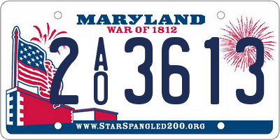 MD license plate 2AO3613