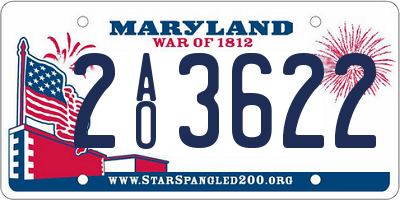 MD license plate 2AO3622