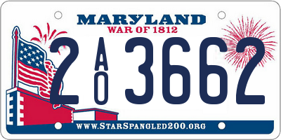 MD license plate 2AO3662