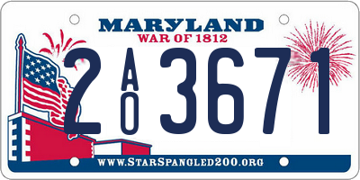 MD license plate 2AO3671