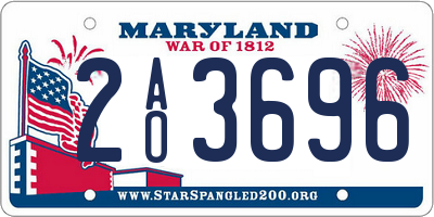 MD license plate 2AO3696