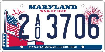 MD license plate 2AO3706