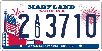 MD license plate 2AO3710