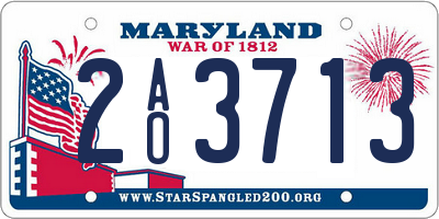 MD license plate 2AO3713