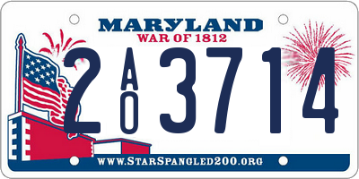 MD license plate 2AO3714