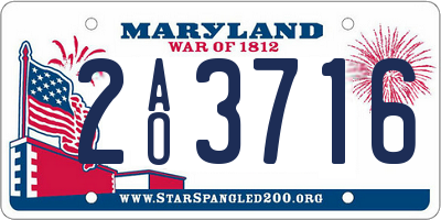 MD license plate 2AO3716