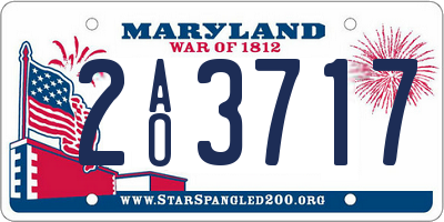 MD license plate 2AO3717