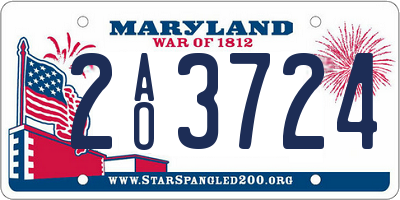 MD license plate 2AO3724