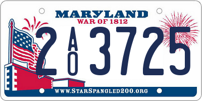 MD license plate 2AO3725