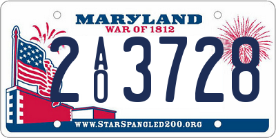 MD license plate 2AO3728