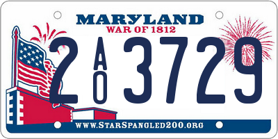 MD license plate 2AO3729