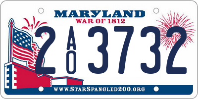 MD license plate 2AO3732