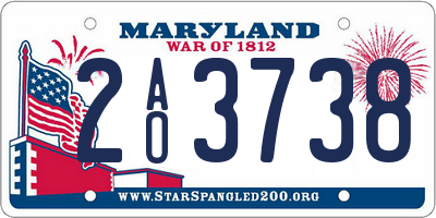 MD license plate 2AO3738