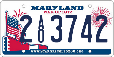 MD license plate 2AO3742