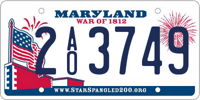 MD license plate 2AO3749