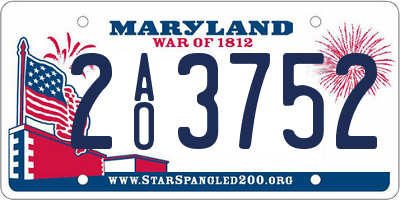 MD license plate 2AO3752