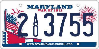 MD license plate 2AO3755