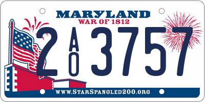 MD license plate 2AO3757