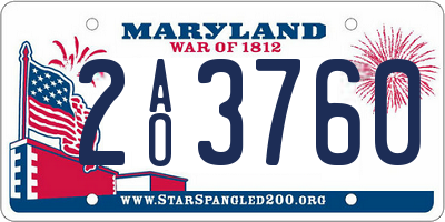 MD license plate 2AO3760