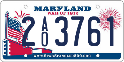 MD license plate 2AO3761