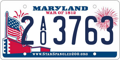MD license plate 2AO3763