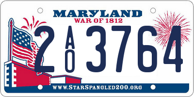 MD license plate 2AO3764