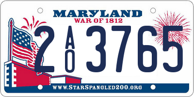 MD license plate 2AO3765