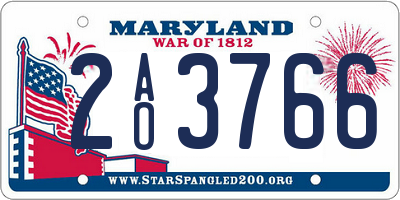 MD license plate 2AO3766