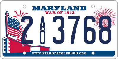 MD license plate 2AO3768