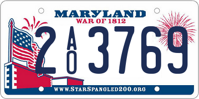 MD license plate 2AO3769