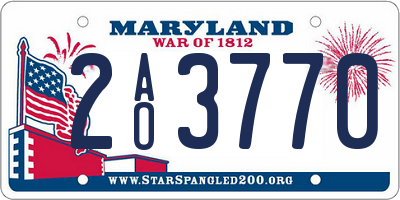 MD license plate 2AO3770