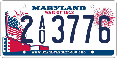 MD license plate 2AO3776