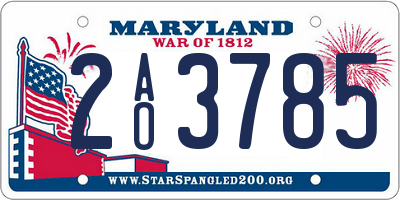 MD license plate 2AO3785