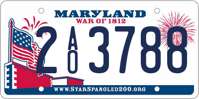 MD license plate 2AO3788