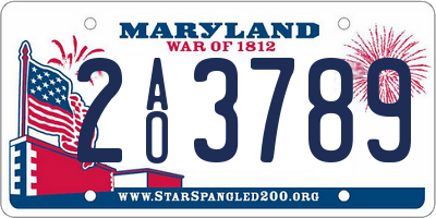 MD license plate 2AO3789