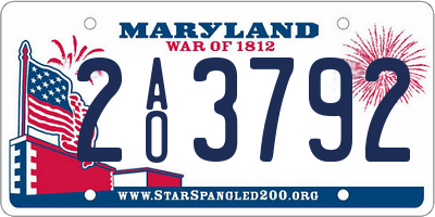 MD license plate 2AO3792