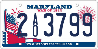 MD license plate 2AO3799