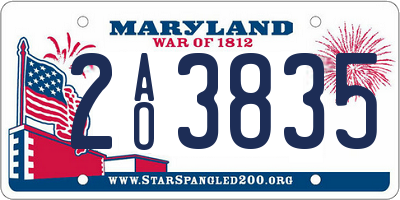 MD license plate 2AO3835