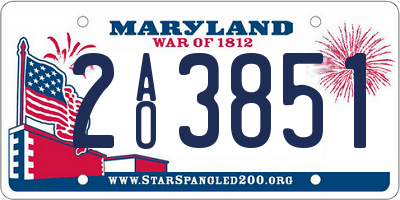 MD license plate 2AO3851