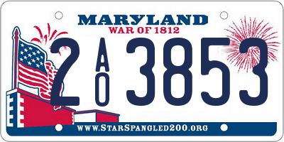 MD license plate 2AO3853