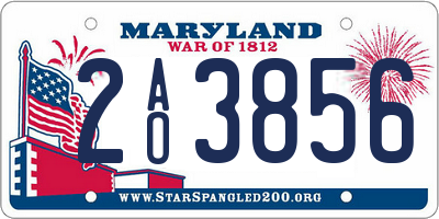 MD license plate 2AO3856